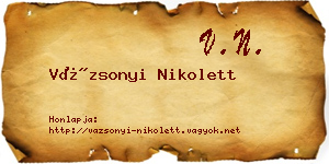 Vázsonyi Nikolett névjegykártya