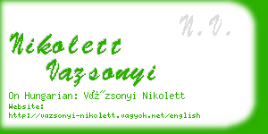 nikolett vazsonyi business card